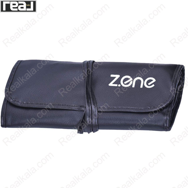 کیف چرمی مشکی ست براش آرایشی 10 عددی زد وان مدل Z-341