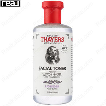 تونر صورت تایرز مدل Lavender حاوی ویچ هازل و آلوئه ورا فاقد الکل حجم 355 میل