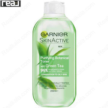 تصویر  تونر پاکسازی پوست گارنیر عصاره چای سبز Garnier Purifying Botanical Toner With Green Tea