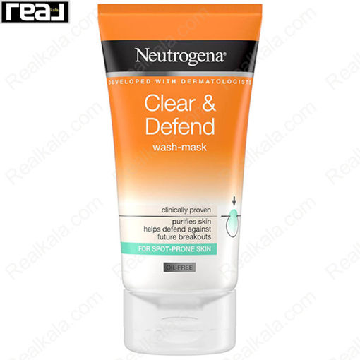 شوینده و ماسک ضد جوش و لک نوتروژینا Neutrogena Clear & Defend Wash Mask