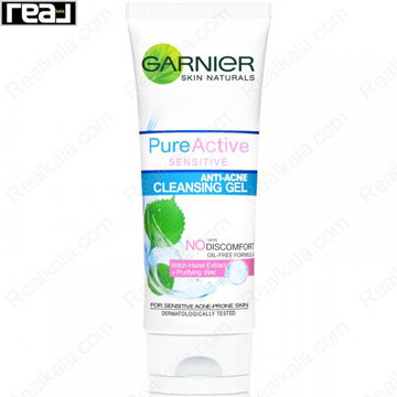 تصویر  ژل پاک کننده صورت ضد جوش و آکنه گارنیر Garnier Pure Active Senstivie Anti-Acne Cleansing Gel
