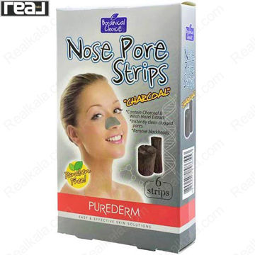 تصویر  چسب پاک کننده قوی منافذ بینی پیوردرم زغال بسته 6 عددی Purederm Deep Cleansing Nose