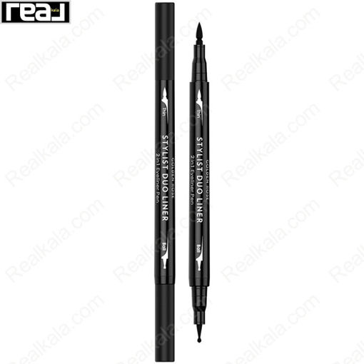 خط چشم دو سر ماژیکی گلدن رز Golden Rose Stylist Duo Liner 2 in 1 Eyeliner Pen