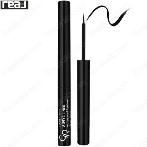 خط چشم ضد آب وینیل لاینر گلدن رز Golden Rose Vinyl Liner Waterproof Eyeliner Glossy Black