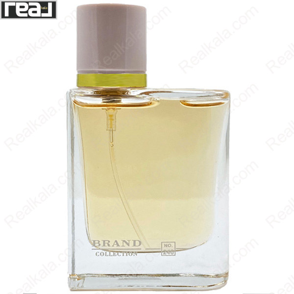 ادکلن برند کالکشن کد 246 باربری هر زنانه با طراحی شیشه و مایع شفاف با درپوش صورتی روشن