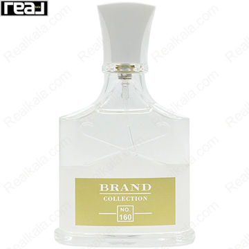 ادکلن برند کالکشن کد 160 اونتوس فور هر زنانه با شیشه شفاف مستطیلی، درب سفید و لیبل طلایی مینیمال