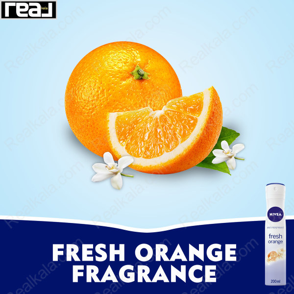 تصویر  اسپری زنانه نیوا مدل فرش اورنج Nivea Fresh Orange Spray 200ml
