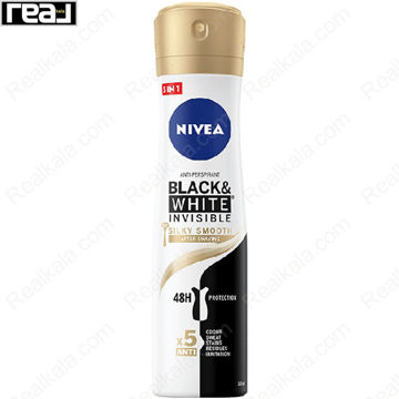 اسپری ضد تعریق نیوا Black & White Invisible Silky Smooth زنانه با فرمول After Shave و جلوگیری از لکه و تحریک پوست