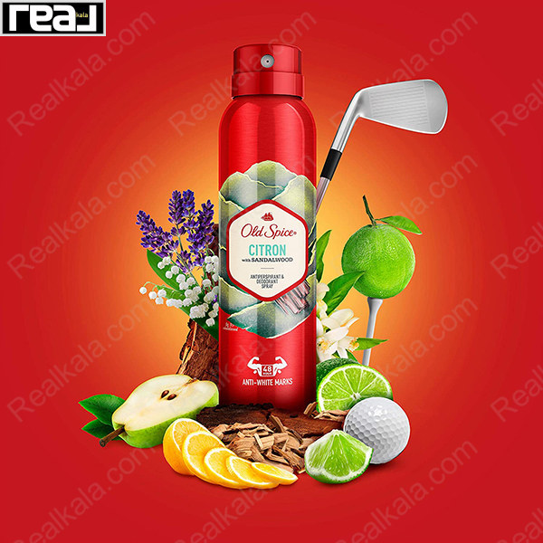 اسپری بدن Old Spice Citron با رایحه لیمو و چوب صندل