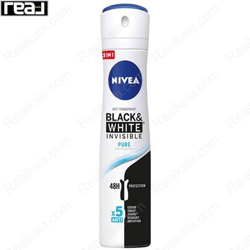 اسپری زنانه نیوا مدل بلک اند وایت اینویزیبل پیور Nivea Black & White Invisible Pure Spray 200ml