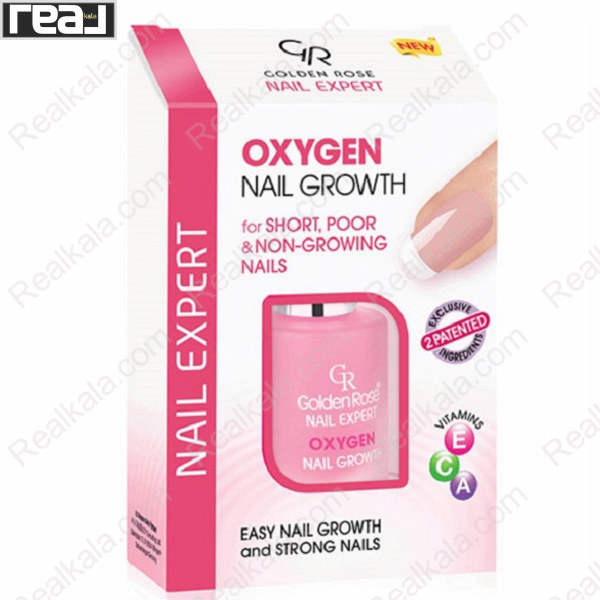 محلول تقویت کننده و افزایش دهنده رشد ناخن اکسیژن نیل گروت گلدن رز نیل اکسپرت 11ml به همراه جعبه محصول
