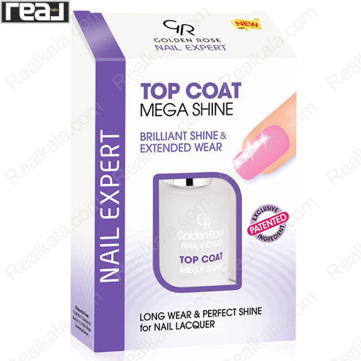 لاک گلدن رز مدل مگا شاین براق کننده فوق العاده Golden Rose Top Coat Mega Shine