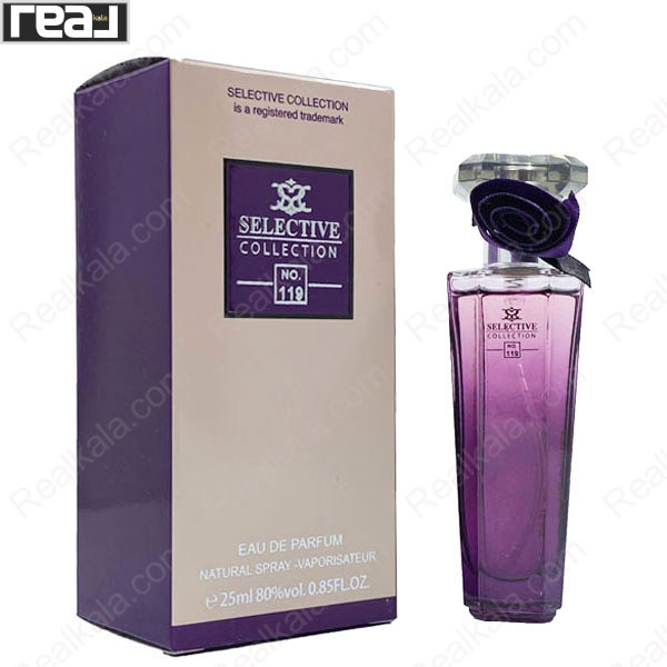 بطری و جعبه ادکلن سلکتیو کالکشن کد 119 زنانه Midnight Rose با طراحی بنفش و فرم کشیده
