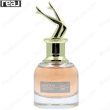 ادکلن برند کالکشن کد 136 ژان پل گوتیه اسکندل زنانه با شیشه کلاسیک و درب طلایی مجسمه‌ای