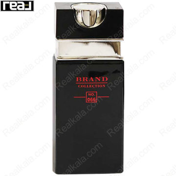 ادکلن برند کالکشن کد 066 سیلور سنت مردانه با شیشه مشکی براق و درب مستطیلی فلزی