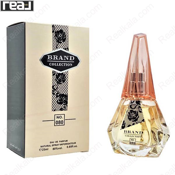 شیشه و جعبه ادکلن برند کالکشن 080 جیوانچی آنژو دمون زنانه با طراحی کرم‑صورتی و بسته‌بندی مشبک