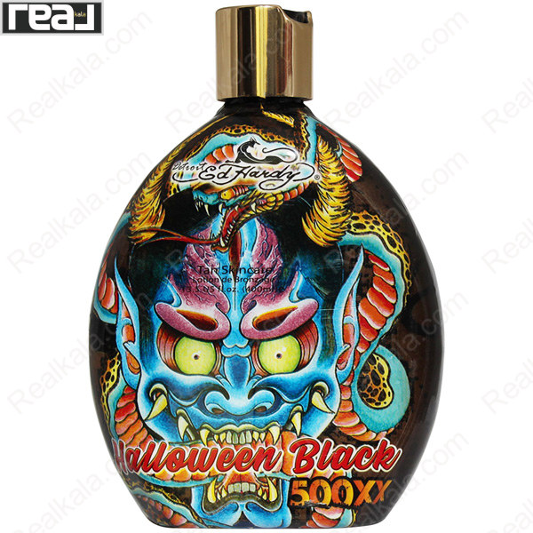 لوسیون سولاریوم اد هاردی Halloween Black 500XX با طرح ماسک شیطانی