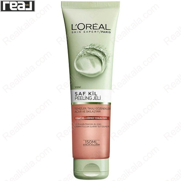 تصویر  ژل شستشوی صورت لورال خاک رس و جلبک قرمز Loreal Pure Clay Exfoliate & Refine Cleanser Gel