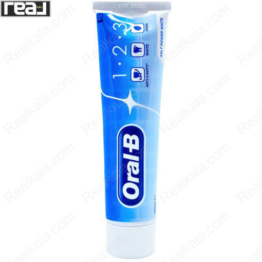 خمیر دندان اورال بی سری 1.2.3 Oral-B Toothpaste Salt Power White 100ml