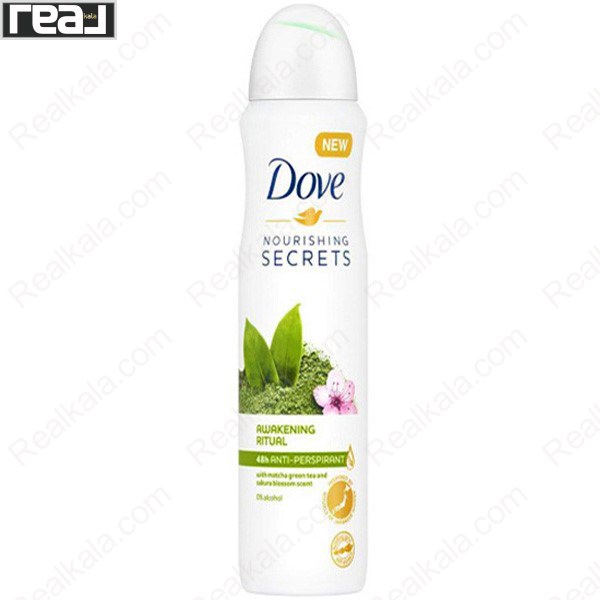 اسپری ضد تعریق زنانه داو مدل چای سبز ماچا و شکوفه گیلاس Dove Awakening Ritual Antiperspirant Spray 250ml