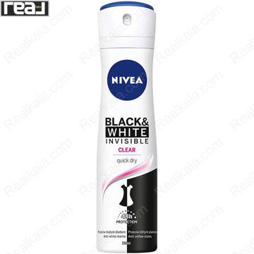 تصویر  اسپری زنانه نیوا مدل بلک اند وایت اینویزیبل کلیر Nivea Black & White Invisible Clear Spray Deodorant 150ml