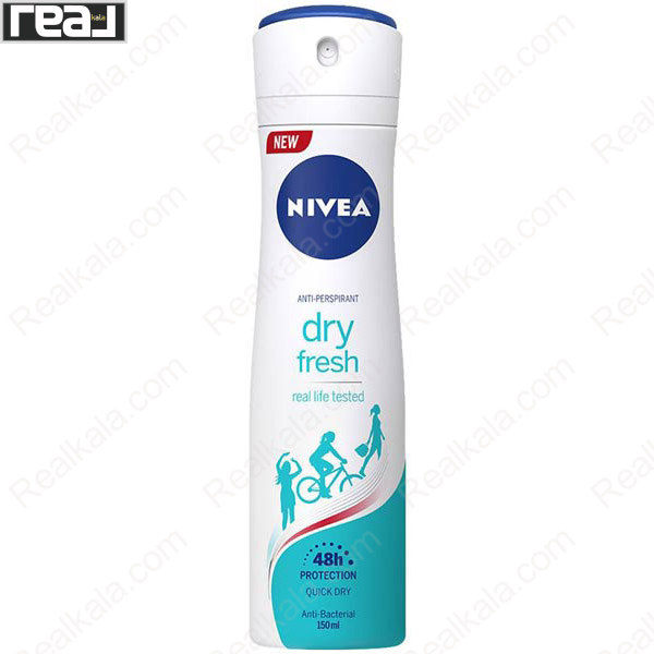 اسپری ضد تعریق نیوا Dry Fresh زنانه با محافظت 48 ساعته، فرمول Quick Dry و ضد باکتری، مناسب پوست بانوان