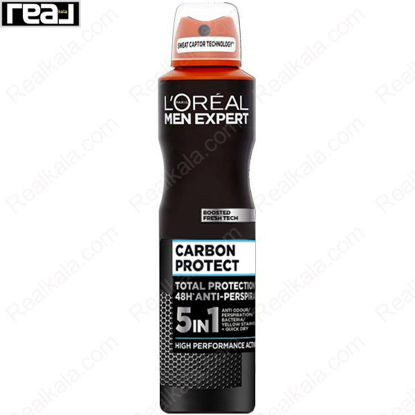 تصویر  اسپری ضد تعریق لورال کربن پروتکت Loreal Carbon Protect 5 IN 1 Anti Perspirant Spray