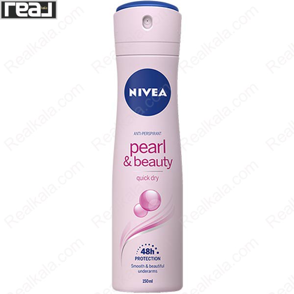 اسپری ضد تعریق نیوا Pearl & Beauty زنانه با محافظت 48 ساعته، فرمول Quick Dry و حس پوست نرم و زیبا زیر بغل