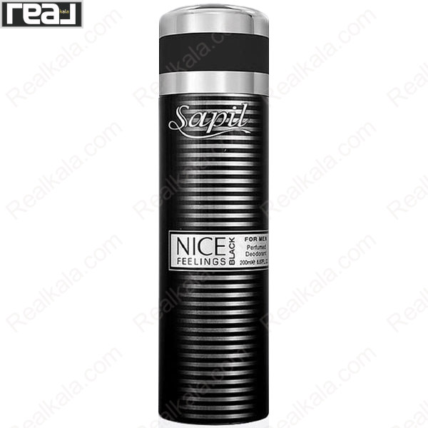 اسپری خوشبو کننده بدن مردانه ساپیل مدل Nice Feelings Black حجم 200 میل