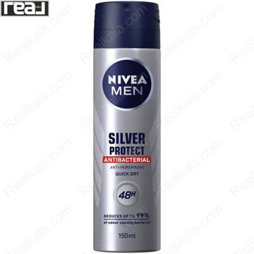تصویر  اسپری مردانه نیوا سیلور پروتکت آنتی باکتریال Nivea Silver Protect Antibacterial Spray 48h 150ml