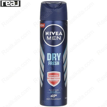 اسپری ضد تعریق مردانه نیوا مدل Dry Fresh با محافظت 48 ساعته و فرمول ضدباکتری قوی و حس تازه