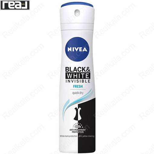 اسپری زنانه نیوا مدل بلک اند وایت اینویزیبل فرش (آبی) Nivea Black & White Invisible Fresh Spray Deodorant 150ml