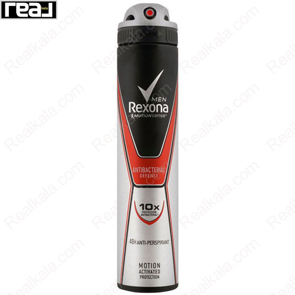 اسپری ضد تعریق رکسونا مردانه Anti Bacterial Defense 10X با محافظت 48 ساعت و فرمول ضد باکتری