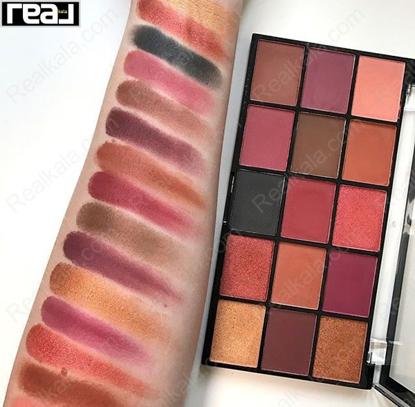 سواچ پالت سایه چشم رولوشن مدل Reloaded Newtrals 3 با پیگمنت بالا و تناژ رنگی گرم، مرجانی، زرشکی و طلایی مناسب برای آرایش صورت