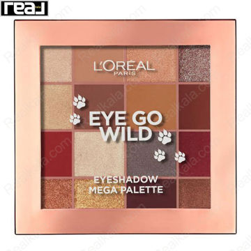 پالت سایه چشم ۱۶ رنگ لورال L’Oreal Paris Eye Go Wild Eyeshadow Mega Palette
