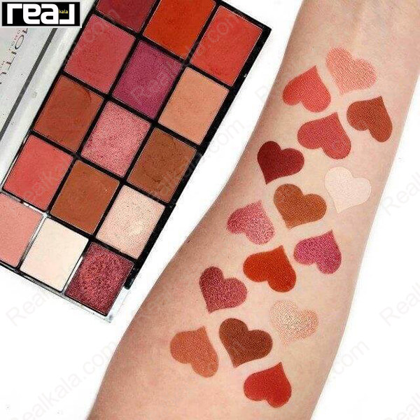 سواچ پالت سایه چشم رولوشن مدل Reloaded Newtrals 2 با پیگمنت بسیار بالا و تناژ رنگی گرم و ارغوانی مناسب برای آرایش صورت