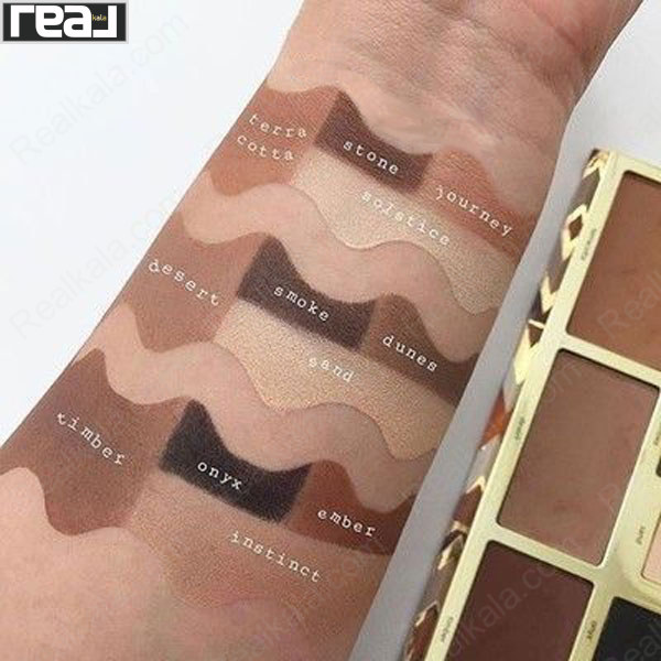 سواچ طیف رنگی پالت Tarte Clay Play روی پوست