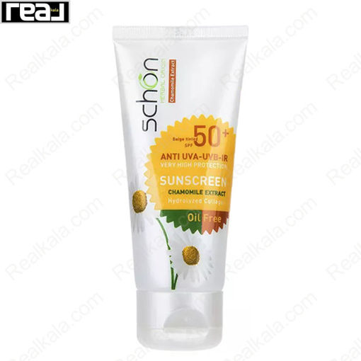 کرم ضد آفتاب شون فاقد چربی با رنگ بژ Schon Sunscreen Beige Tinted Cream SPF50 For Oily Skins