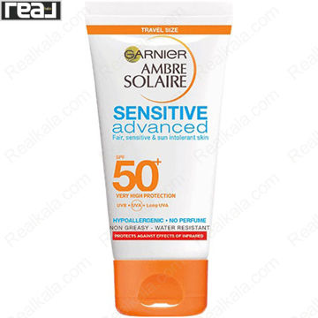 کرم ضد آفتاب گارنیر Ambre Solaire Sensitive Advanced SPF 50+ برای پوست روشن و حساس