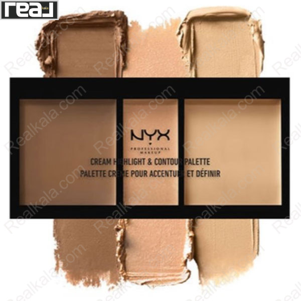 تصویر  پالت هایلایتر و کانتور نیکس شماره 02 Cream Highlight And Contour Palette