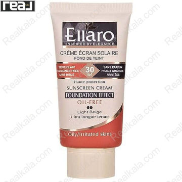 تصویر  کرم ضد آفتاب الارو فاقد چربی بژ روشن Ellaro Foundation Effect High Protection Spf 30 Sunscreen Cream Light Beige