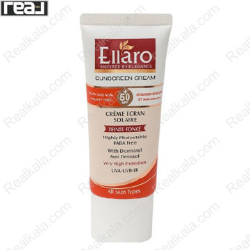 تصویر  کرم ضد آفتاب الارو انواع پوست بژ طبیعی Ellaro Sunscreen Cream Spf 50 Natural Beige