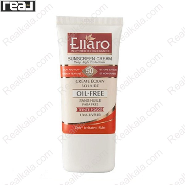 تصویر  کرم ضد آفتاب الارو فاقد چربی بژ طبیعی Ellaro Sunscreen Cream Oil Free Very High Protection Spf 50 Natural Beige