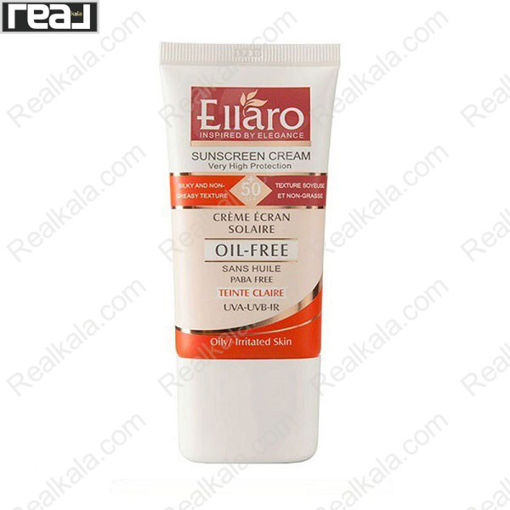 کرم ضد آفتاب الارو فاقد چربی بژ روشن Ellaro Sunscreen Cream Oil Free Very High Protection Spf 50 Light Beige