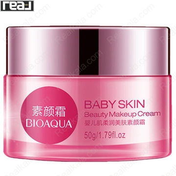 کرم بیبی اسکین بیوآکوا مدل Baby Skin Beauty Makeup Cream با بافت سبک و نمای طبیعی روی پوست