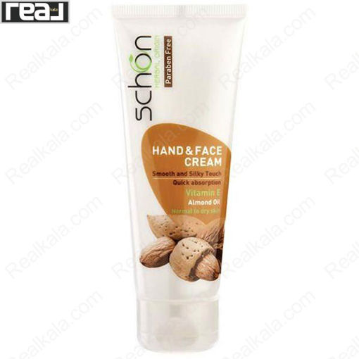 کرم دست و صورت تیوپی شون با عصاره بادام Schon Hand & Face Cream 75ml