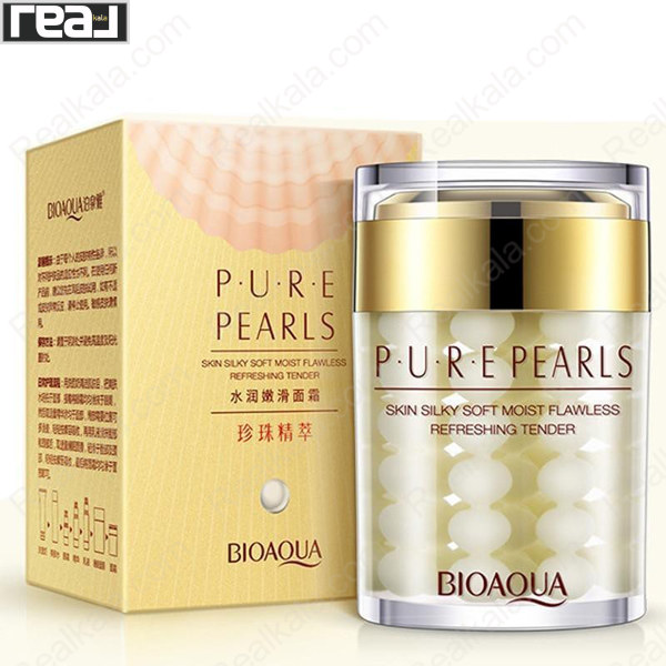 کرم مروارید BIOAQUA همراه جعبه طلایی مناسب آبرسانی و شادابی پوست