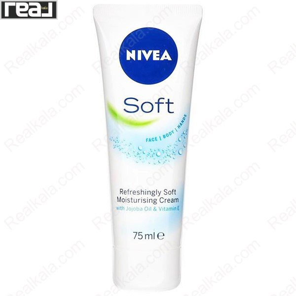 کرم نرم و مرطوب‌کننده نیوا Soft 75ml با روغن جوجوبا و ویتامین E برای صورت، بدن و دست‌ها
