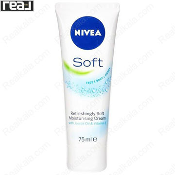کرم نرم و مرطوب‌کننده نیوا Soft 75ml با روغن جوجوبا و ویتامین E برای صورت، بدن و دست‌ها