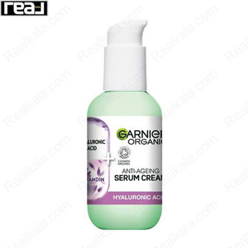 تصویر  سرم کرم ضد پیری گارنیر حاوی هیالورونیک اسید Garnier Organic Hyaluronic Acid 2in1 Serum Cream 50ml